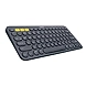 Logitech K380 Wireless Multi-Device Keyboard for Windows, Apple iOS, Apple TV Android or Chrome, Bluetooth, Compact Space-Saving Design, PC/Mac/Laptop/Smartphone/Tablet (Dark Grey)-LK380WLMDK-sm