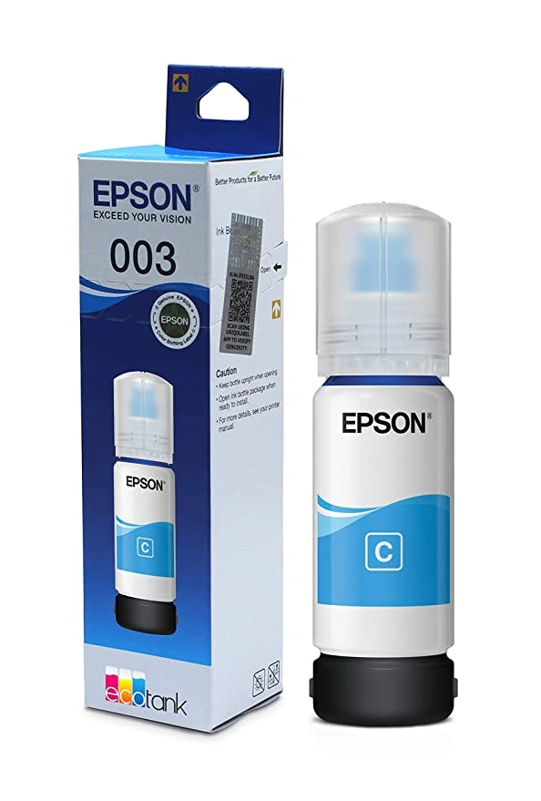 Epson 003 65 ml for EcoTank L3110/L3115/L3116/L3150/L3151/L3152/L3156/L5190 cyan ink bottle-E003CI