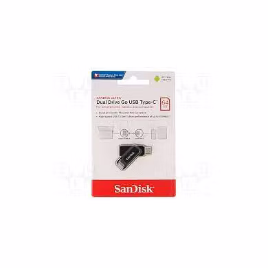 SanDisk Ultra Dual Drive Go usb3.0 Type C Pendrive for Mobile (Black, 64 GB, 5Y - SDDDC3-064G-I35)-TYPEC64GB