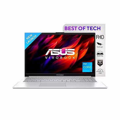 ASUS Vivobook Go 15 , Intel Core i3-N305, 8GB RAM, 512GB SSD, Windows 11, MS Office 2021, Silver, 1.63KG, E1504GA-NJ321WS, Integrated Graphics-asusN305