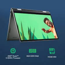 DELL | INSPIRON 7415| AMD R5 5500 | 8GB DDR4 | 512 GB SSD | PEBBLE GREEN| TOUCH | 360 Rotate | TOUCH PEN-1