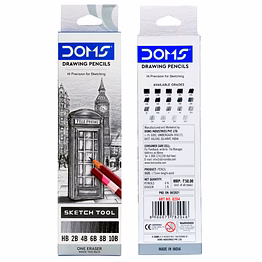 doms drawing pencils set - premium set of 6 artist pencils