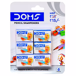 doms pencil sharpeners blister pack of 6