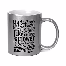 elegant silver ceramic mug with personalized message - 320ml