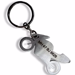 metal bike keychain with number / name