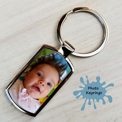 personalized metal keychain both side print k9 - customizable photo key ring
