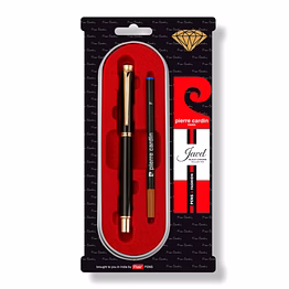 pierre cardin jewel black chrome roller pen