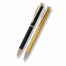 pierre cardin royale set satin gold & biack chrome ball pen