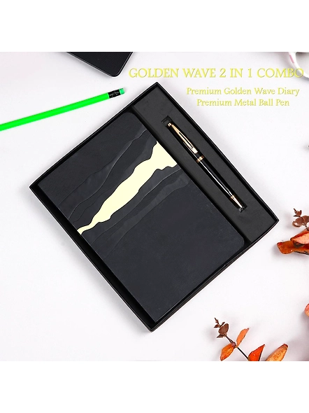 Golden Wave Diary Pen Set