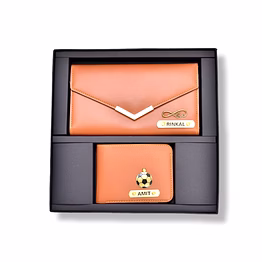 eco-friendly his and hers wallet combo in vegan leather | customize with charms & name
