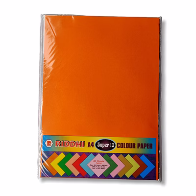 riddhi super 10 a4 tinted paper - pack of 20 sheets