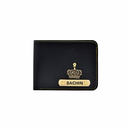 customized vegan men's wallet: personalize your style with name and charms