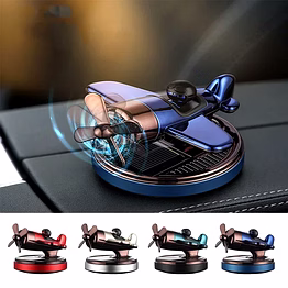 creative airplane solar energy automatic rotating alloy car airfreshner