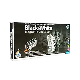 Ratna's Black And White Magnetic Chess Set - Educational Board Game for Kids