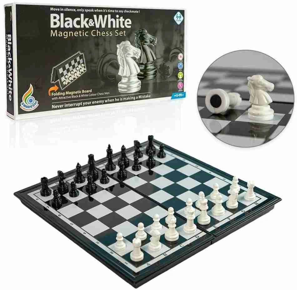 Ratna's Black And White Magnetic Chess Set-1