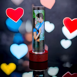 red moments rotating glass dome led backlit
