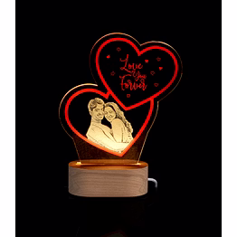 red moments custom laser engraved led acrylic with dual-color light effect