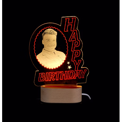 red moments personalized laser engraved led acrylic with 2-color light effect