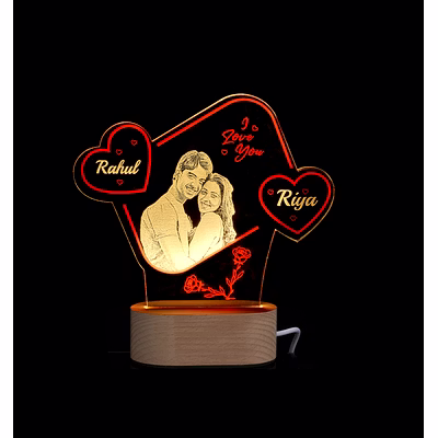 red moments stunning laser engraved led acrylic with 2 color light effect - personalized home decor