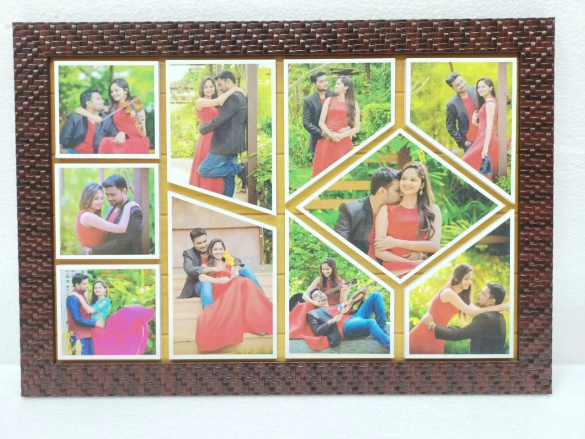 Elegant 10 Photos Collage Embossed Frame | Personalized Home Decor-FR-4