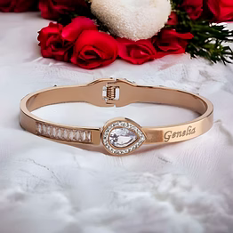red moments elegant personalized ladies bracelet pr-354 | stainless steel rose gold finish