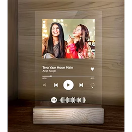 personalized spotify plaque with wood stand 6x9 fr-18