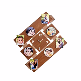 personalized mdf clock frame 22x22 fr-111 - customizable home decor