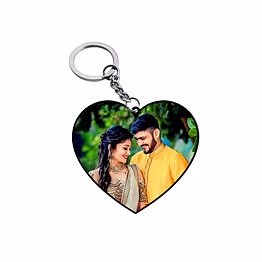 heart keychain 1 side print mdf k3 - customizable photo keychain