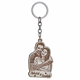 red moments wooden engraved keychain pr-218