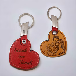 red moments heart shape leather key chain pr-304