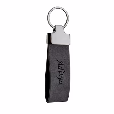 red moments personalized leather name engraved keychain
