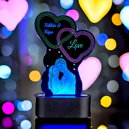 red moments 3 color lazer engraved led acrylic with plastic base pr-387