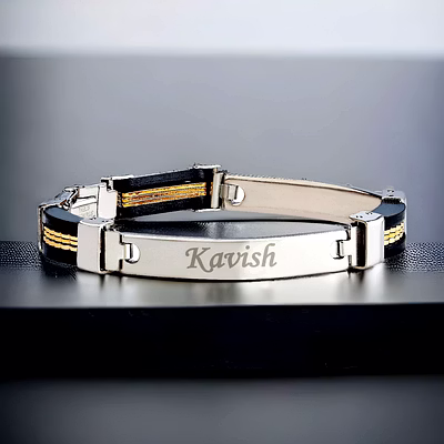 red moments men's bracelet - 2 names pr-172