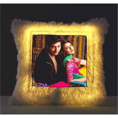 personalized led pillow 16x16 pl3 with custom photo print