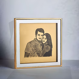red moments golden glass frame with engrave on acrylic pr-315