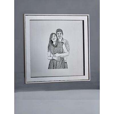 red moments silver glass frame with engrave on acrylic pr-316