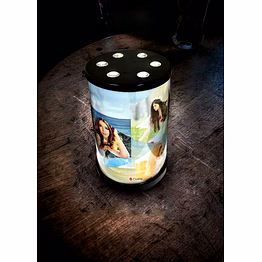 cylindrical rotating led plaque c4