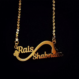 stylish couple name pendant cnc22 - personalized love jewelry