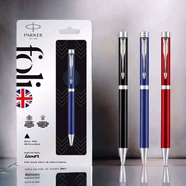 parker folio standard ball pen with chrome trim - luxury writing accessory