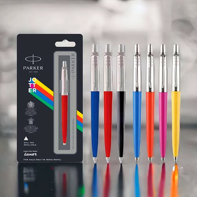 parker jotter originals ball pen with steel trim - timeless elegance and retro charm