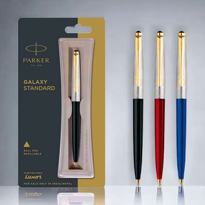 parker galaxy standard ball pen with gold trim