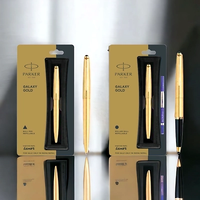 Parker Galaxy Gold With Gold Trim Set - Exclusive Luxury Writing Instruments
