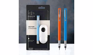 Parker Vector Standard Fountain Pen with Steel Trim - Elegant Writing Instrument