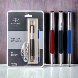 parker vector metallix fountain pen - elegant design with fine nib