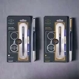 parker vector matte black roller pen - elegant roller ball pen with ultra fine navigator technology