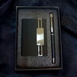 premium black card holder + pen set combo hgc05