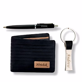 red moments 3 in 1 black series combo set wallet + pen + keychain pr-400-d