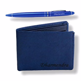 red moments 2 in 1 blue series combo set wallet + pen pr-402-c