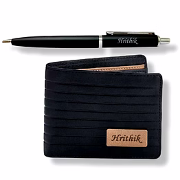 red moments 2 in 1 black series combo set wallet + pen pr-402-e