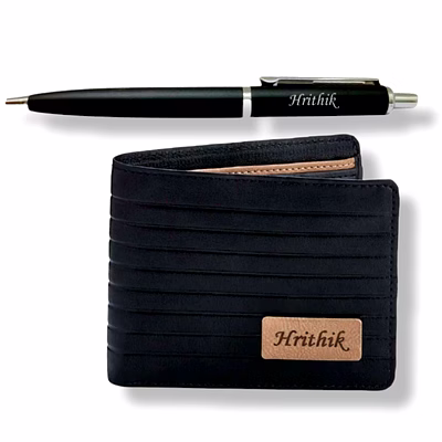 red moments 2 in 1 black series combo set wallet + pen pr-402-e